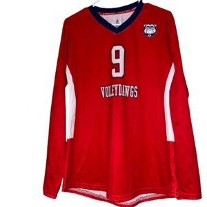 BSN Sports Red Multi Volleyball Team Shirt Columbia Academy “VOLLEYDAWGS” Sz-M